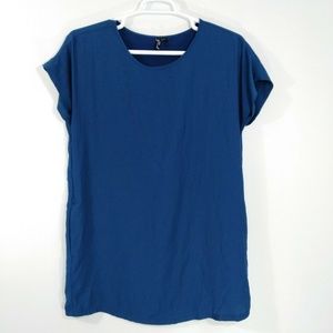 Valette Women Size M Blue Green Tunic Blouse
